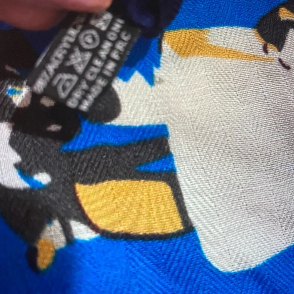 Vintage HanMei Blue and Black Patterned Scarf
